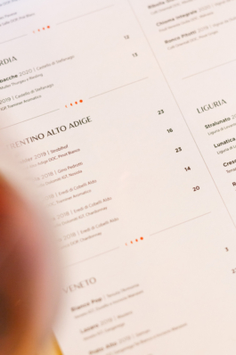 Tempo Sala da Vino - Menu detail